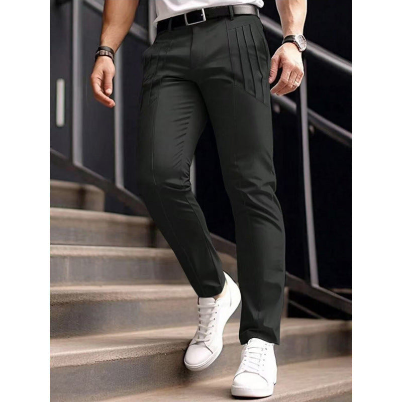 Herren stylische Slim-Fit Anzughose mit plissiertem Design ModeGeist