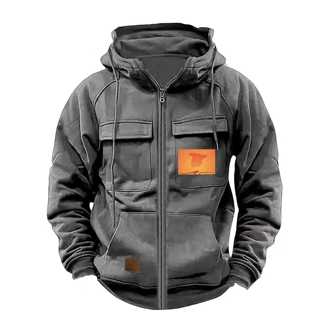 Herren multifunktionale Kapuzenjacke mit praktischen Taschen ModeGeist