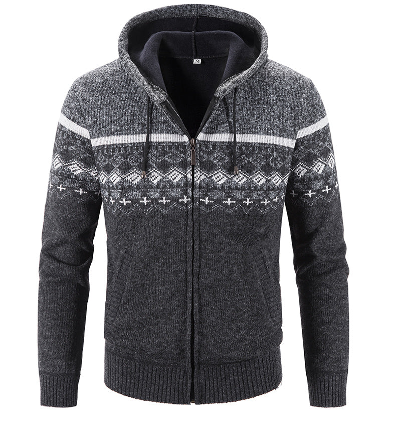 ModeGeist | Gemusterter Hoodie Baumwolle und Polyester Warm und Stilvoll