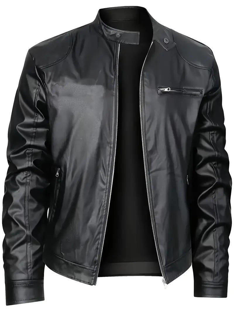 Herren elegante Kunstlederjacke mit modernem Design ModeGeist