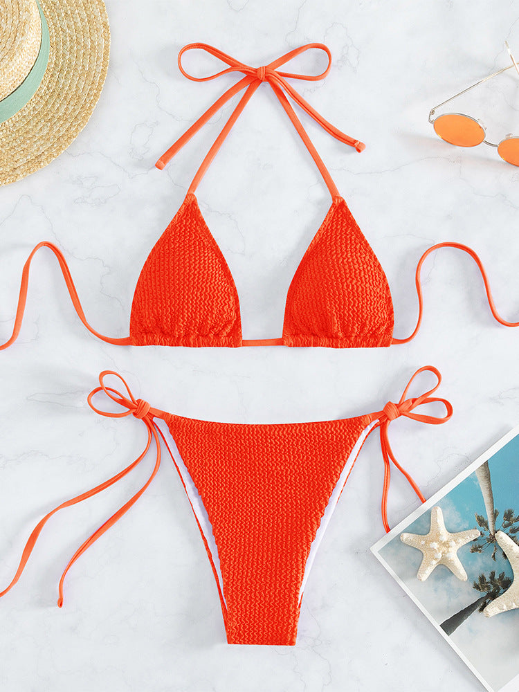 Frauen Dreieck-Bikini mit Raffung und verstellbaren Trägern MODEGEIST