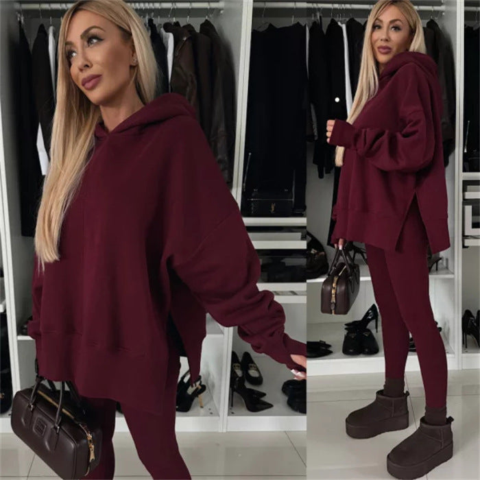 Damen legere Kapuzenpullover mit tierischem Muster und Daumenlöchern ModeGeist