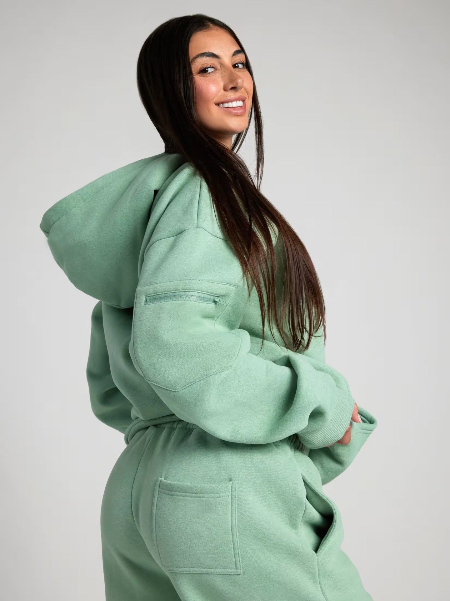 Damen entspannender Hoodie mit integrierter Schlafaugenmaske ModeGeist