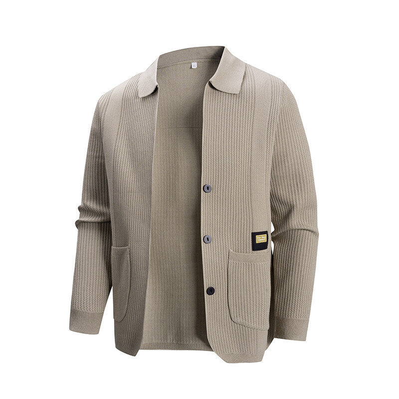 Herren Strickjacke mit modernem Rippmuster und praktischen Taschen ModeGeist