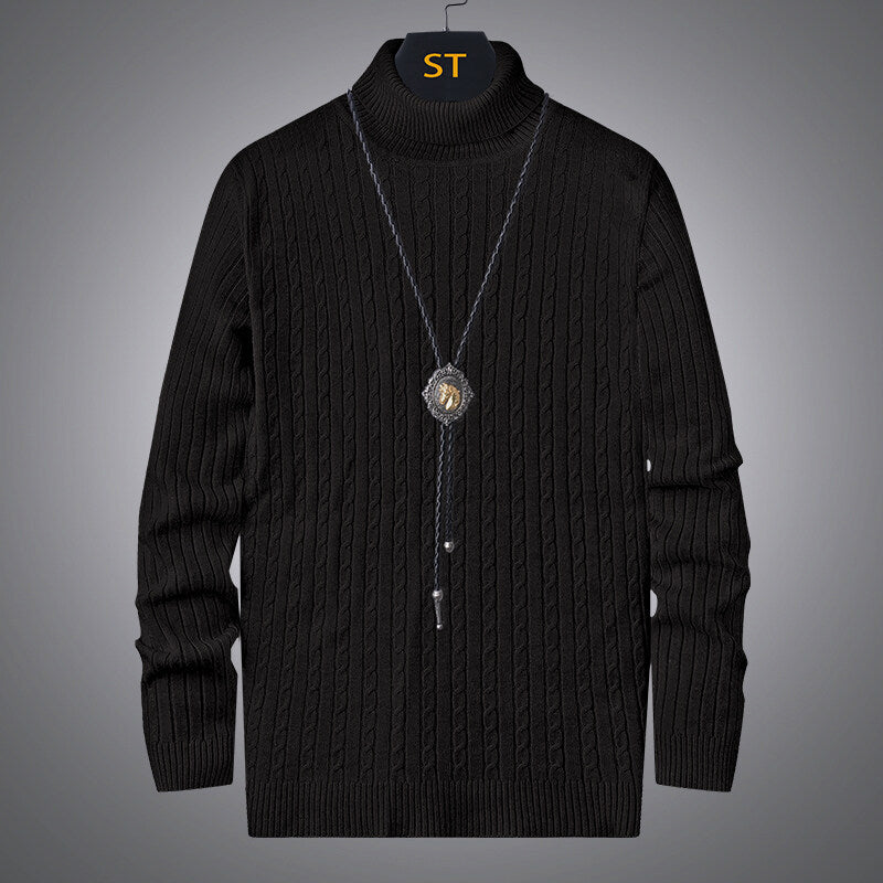 Herren Rollkragenpullover mit strukturiertem Zopfmuster ModeGeist