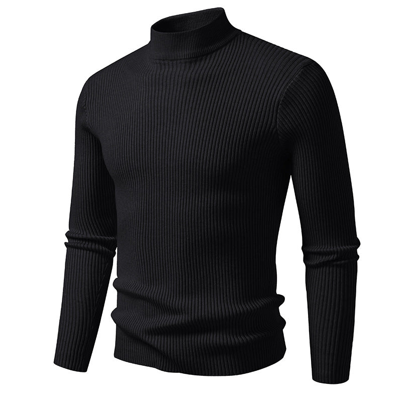 Herren Rollkragenpullover aus hochwertiger Stretch-Wolle mit Rippstruktur ModeGeist
