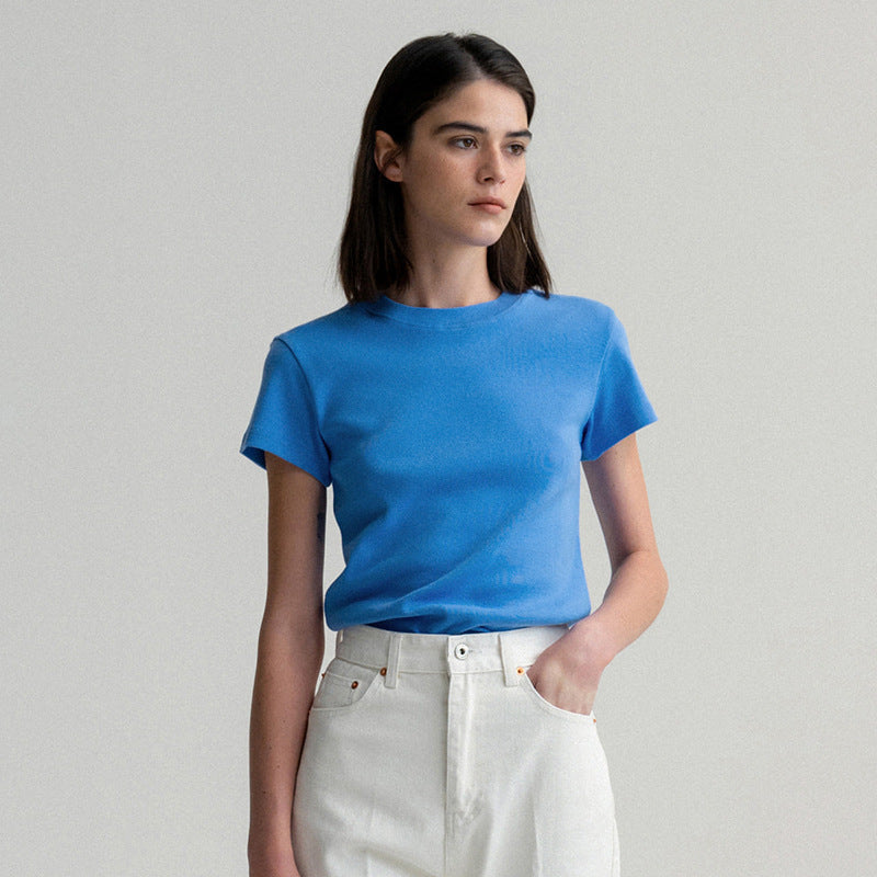 Hochwertiges Bio-Baumwoll-T-Shirt für Damen mit Rundhalsausschnitt von MODEGEIST
