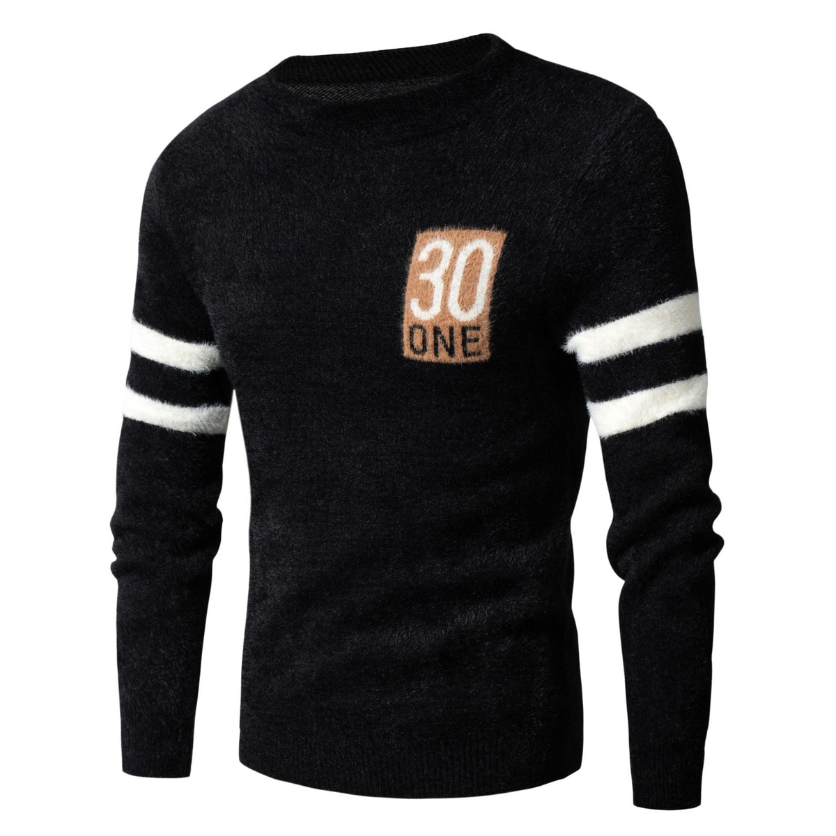 Herren Sportlicher Wollpullover mit strukturiertem Logo ModeGeist