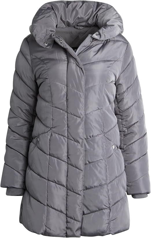 Damen Langer gesteppter Winterparka mit hochgeschlossenem Kragen ModeGeist