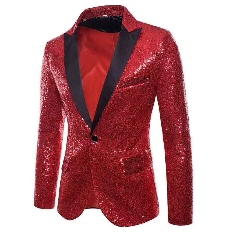 Herren schimmernder Pailletten Blazer ModeGeist