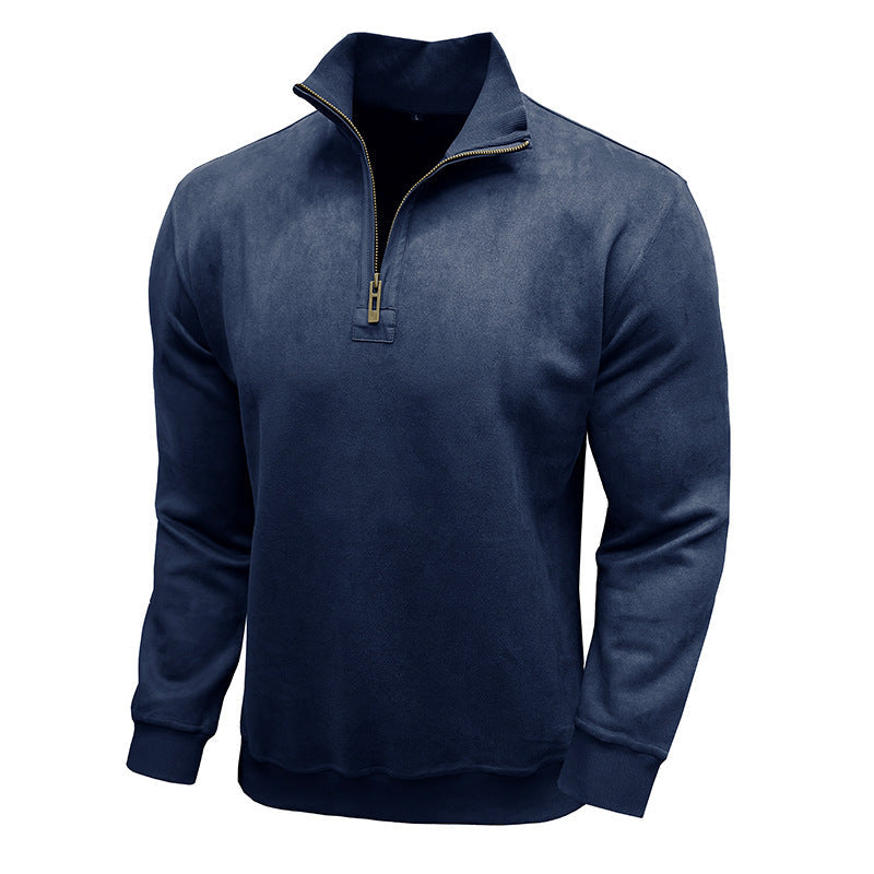 Herren sportlicher Pullover mit halbem Reißverschluss ModeGeist