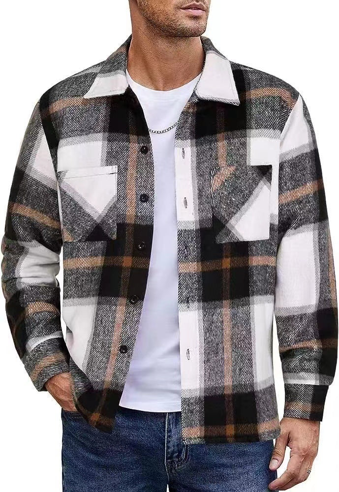 Herren lässige Karomuster Hemdjacke ModeGeist