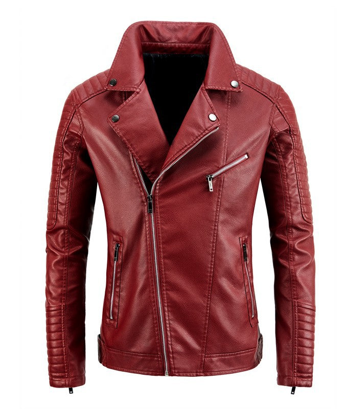 Herren stilvolle Bikerjacke aus Kunstleder ModeGeist