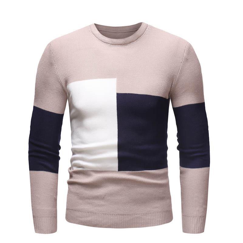Herren Designer Pullover mit modernem Blockmuster ModeGeist