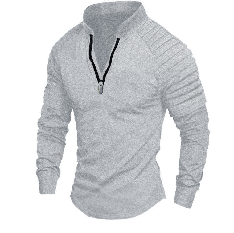 Herren Trainingsshirt mit hohem Kragen und dezentem Reißverschluss ModeGeist