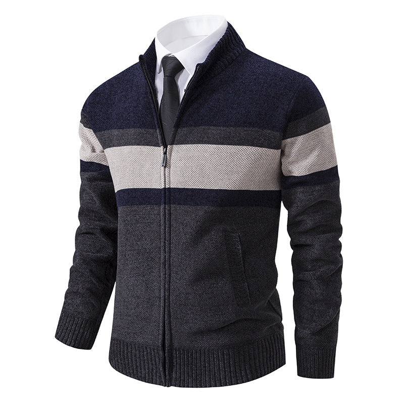 Herren Strickjacke mit strukturiertem Design und hochschließendem Kragen ModeGeist