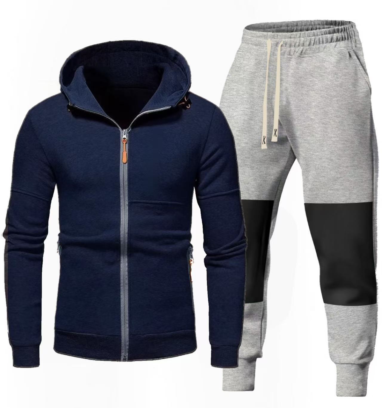 Herren Sportliches Hoodie- und Jogginghose-Set mit Funktionalen Reißverschlusstaschen ModeGeist