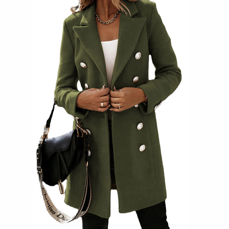 Damen eleganter und taillierter Designer-Mantel ModeGeist