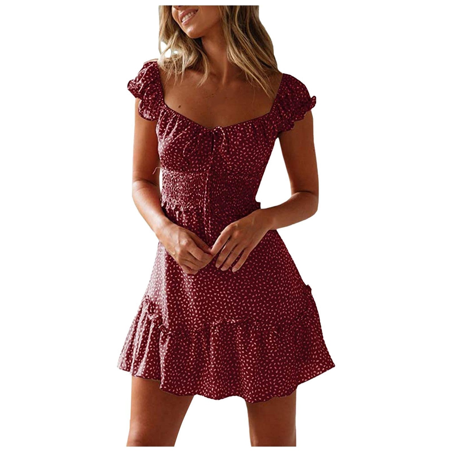 Leichtes Damen-Minikleid mit Rüschen und tailliertem Schnitt von MODEGEIST