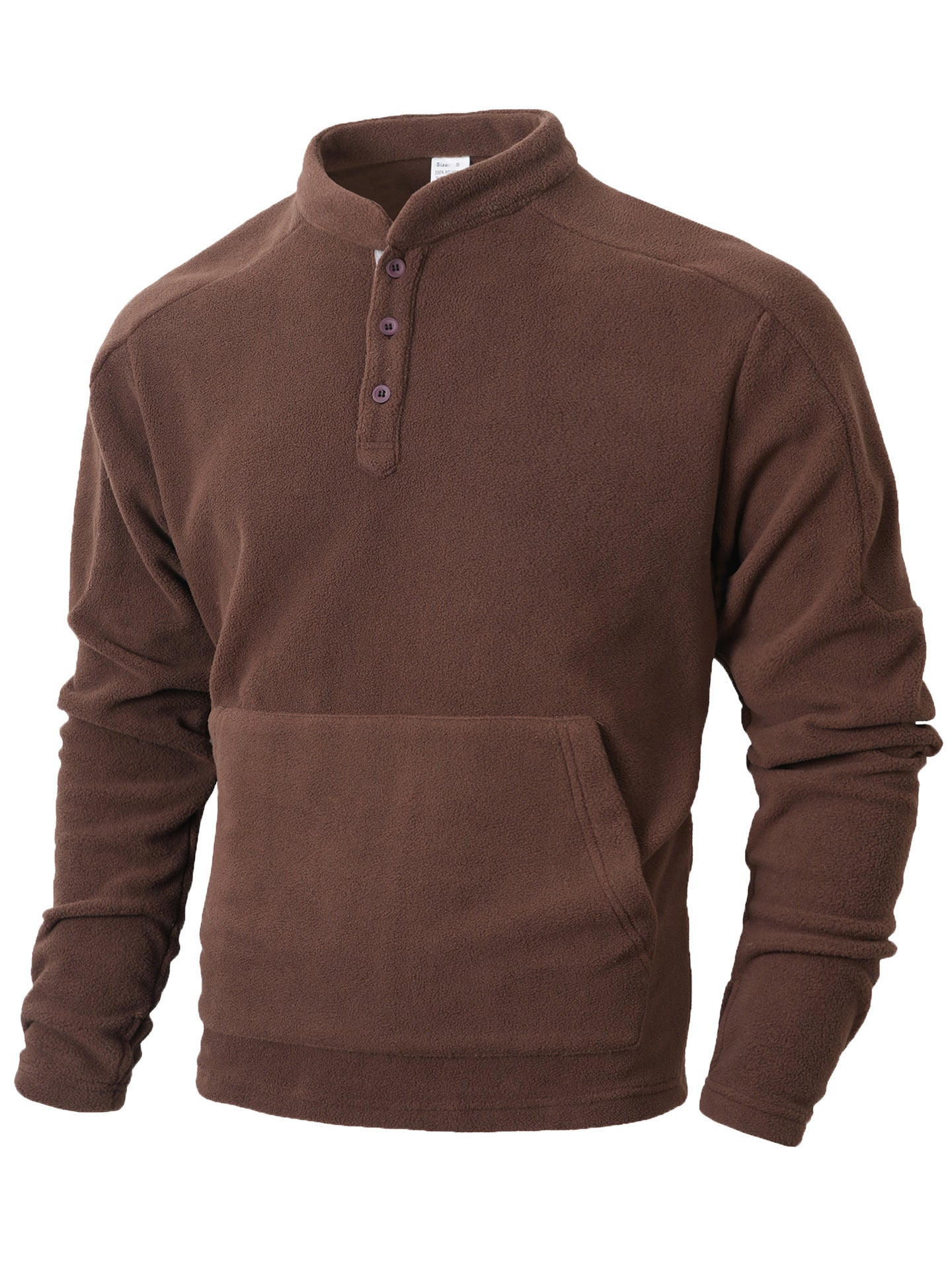 Herren Fleece-Pullover mit modischem Stehkragen und praktischen Knopfdetails ModeGeist