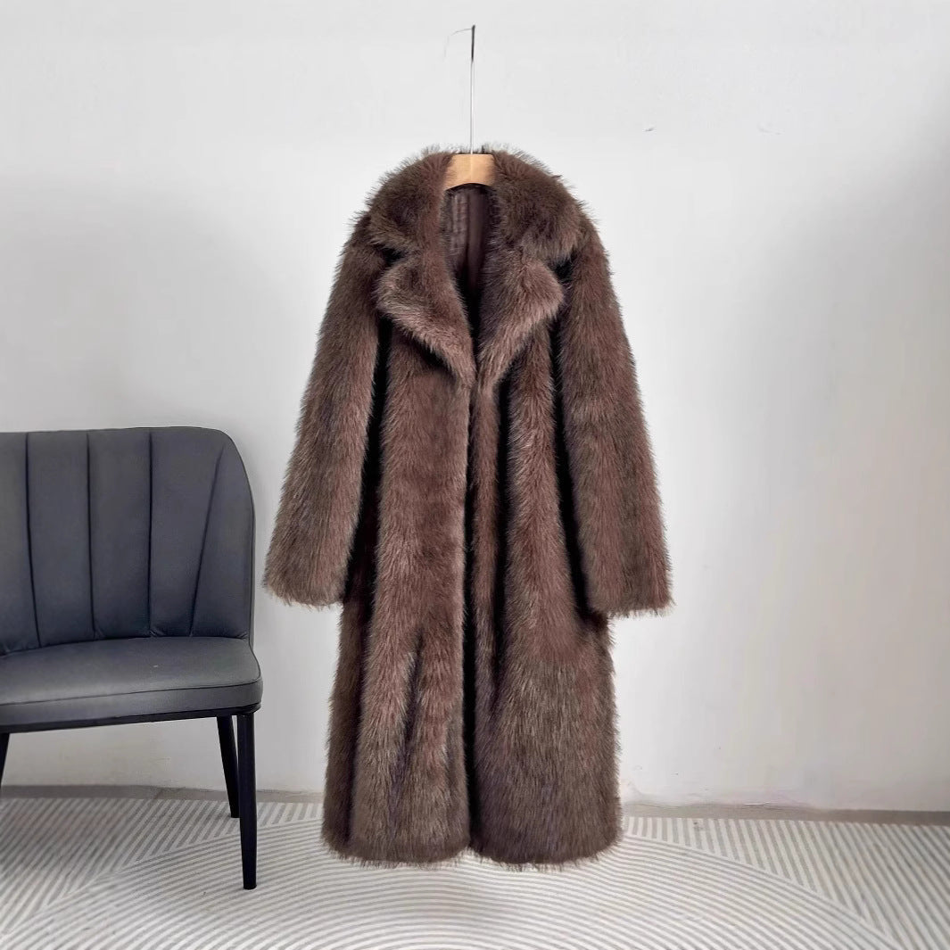 Damen Luxus Kunstfell Mantel ModeGeist