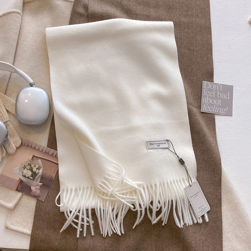 MODEGEIST Damen Schal Quasten Weich Vielseitig Uni Elegant