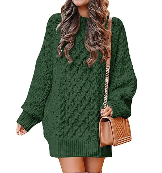 Damen Großer Strickpullover mit Zopfmuster und lässigem Schnitt ModeGeist