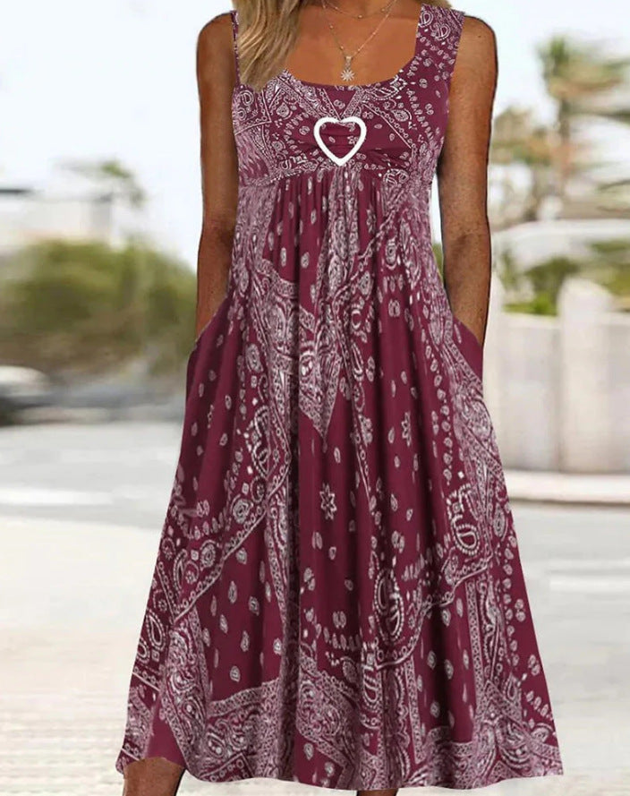 Boho Maxi Dress for Women with Playful Heart Detail by MODEGEIST