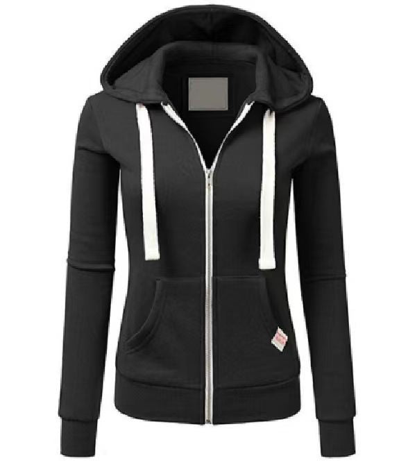 Damen sportliche Kapuzenjacke mit durchgehendem Reißverschluss und praktischen Taschen ModeGeist