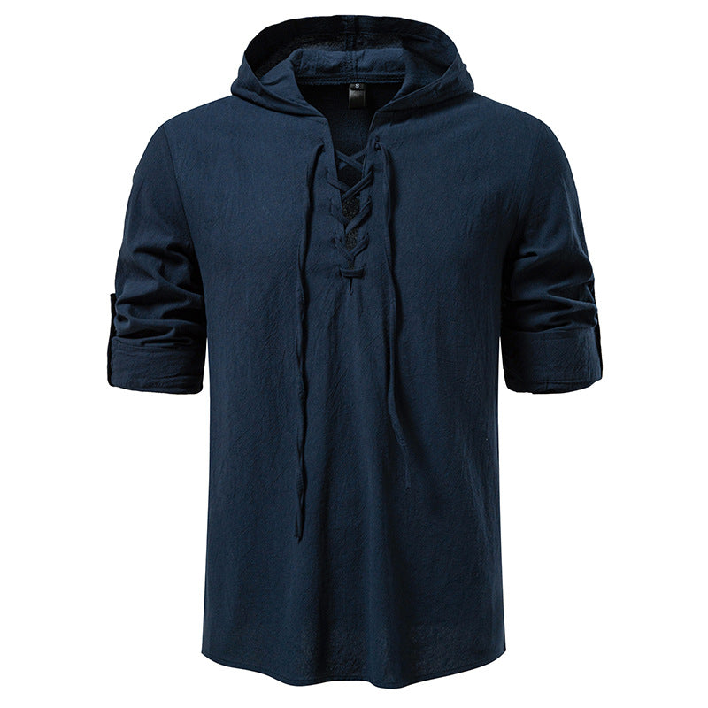 Herren lässiges Kapuzenshirt mit modernes Schnürdesign ModeGeist