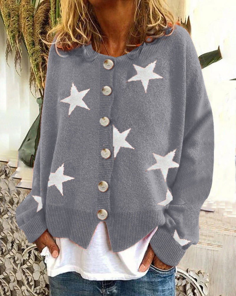 Damen Strickjacke mit Sternenmotiv ModeGeist