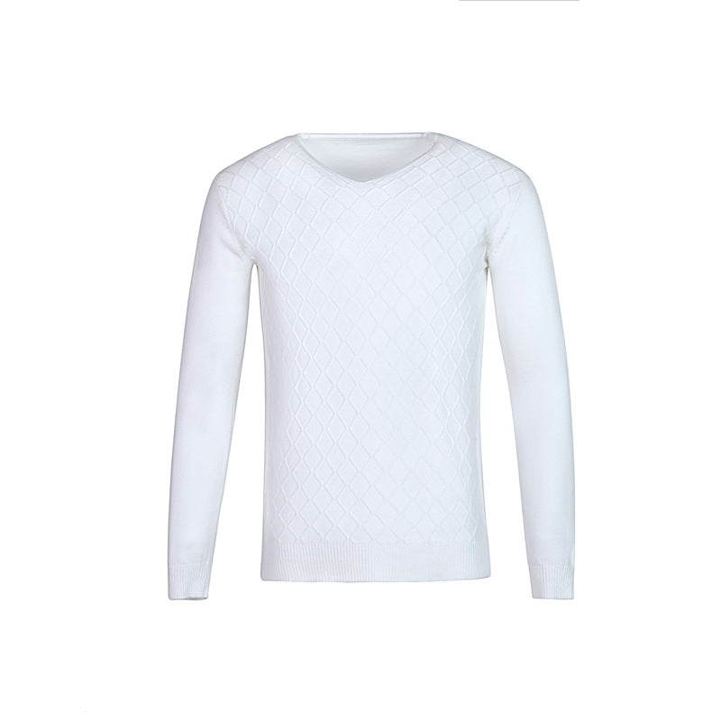 Herren V-Ausschnitt Pullover mit Strukturmuster ModeGeist