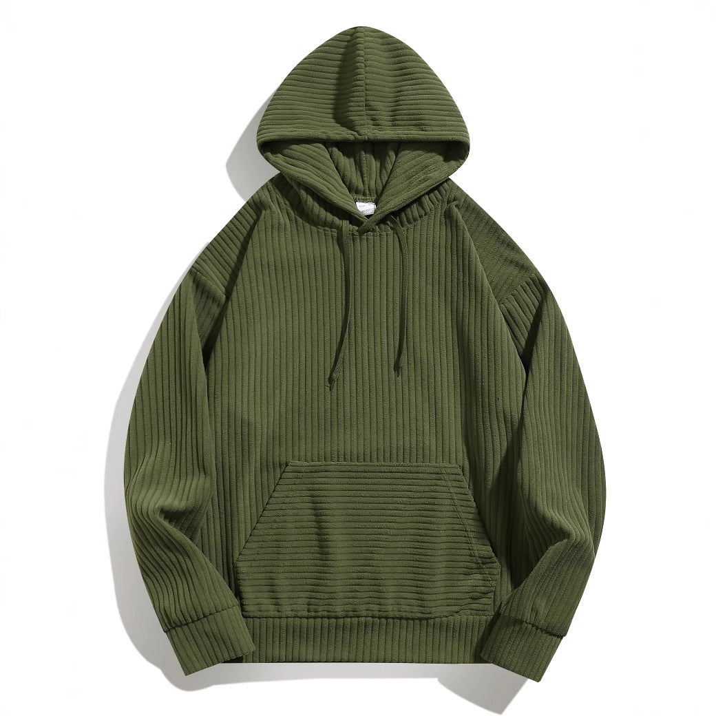 Herren Kapuzenpullover mit strukturierter Ripp-Textur und praktischen Taschen ModeGeist