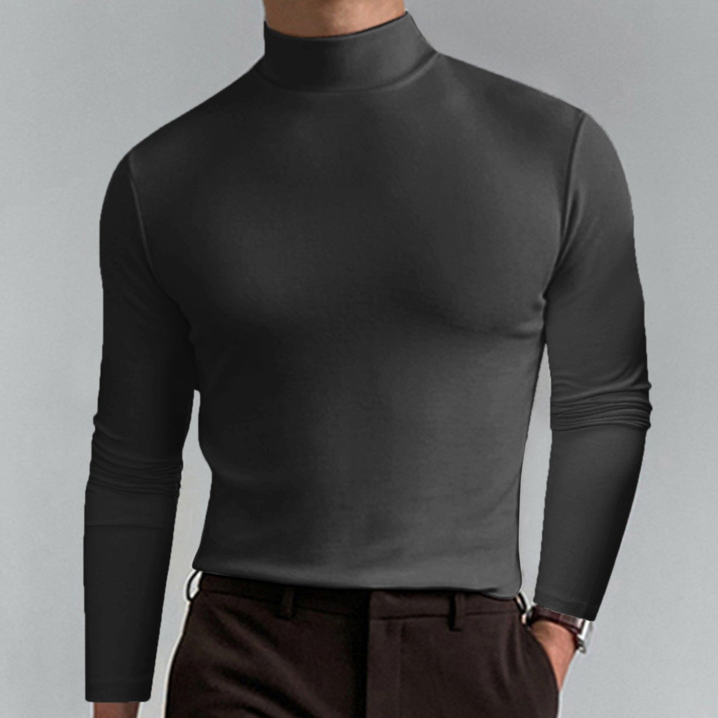 Herren modischer Rollkragenpullover aus weichem Baumwollmix ModeGeist
