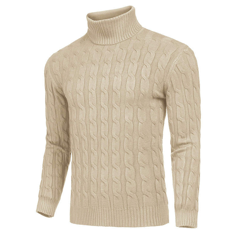 Herren modischer Rollkragenpullover mit Zopfmuster ModeGeist