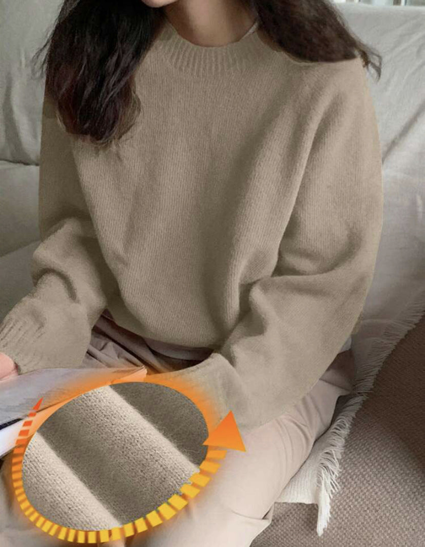 Damen Gemütlicher Rundhals-Pullover aus hochwertigem Stoff ModeGeist