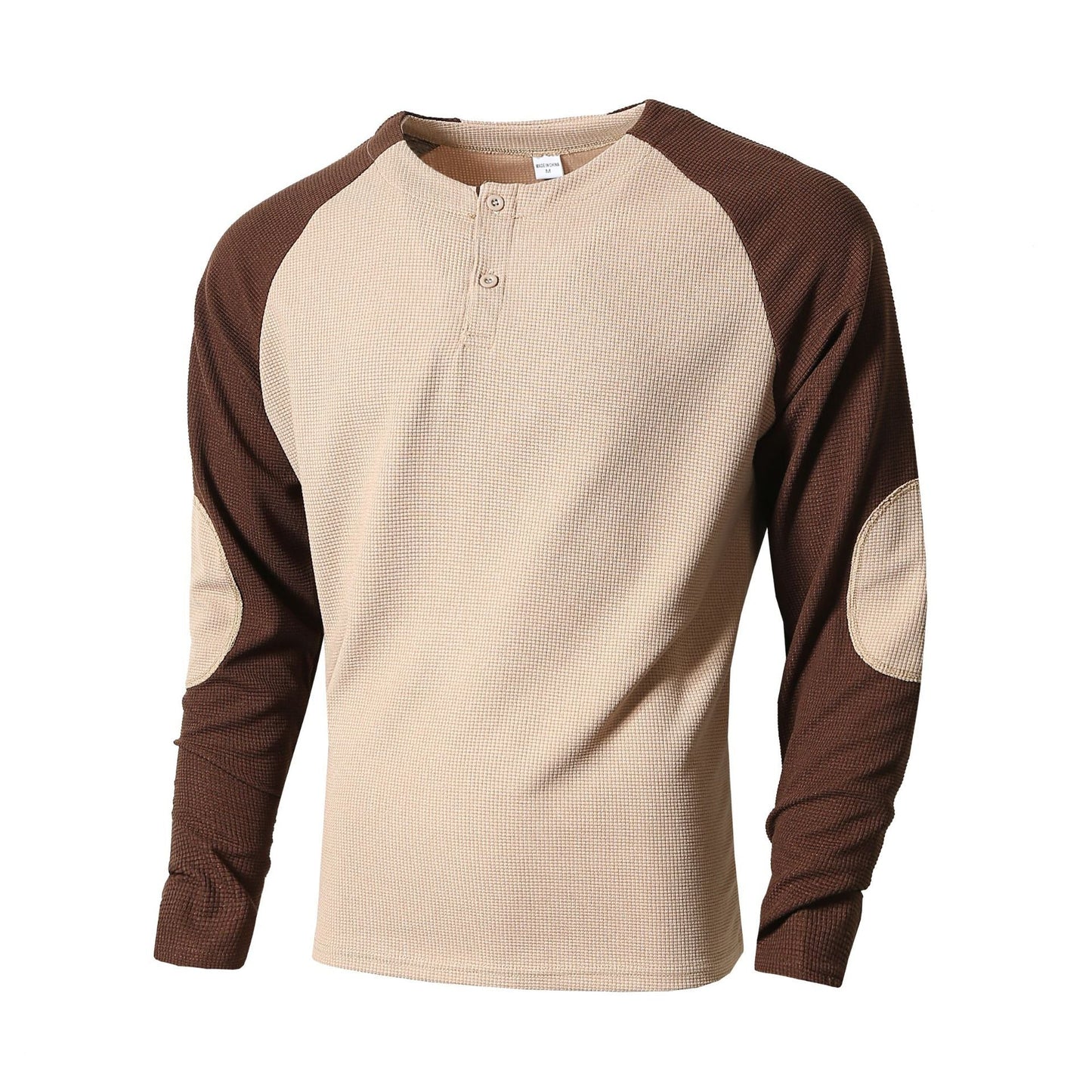 Herren Langarmshirt mit modischem Henley-Ausschnitt und strukturierten Ärmeln ModeGeist