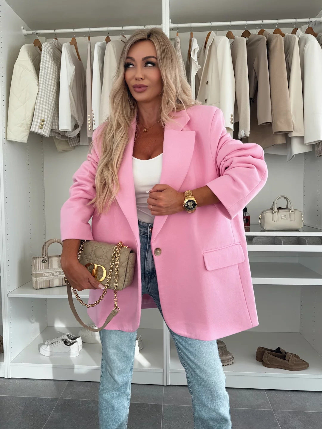Damen lässiger Oversized Blazer ModeGeist