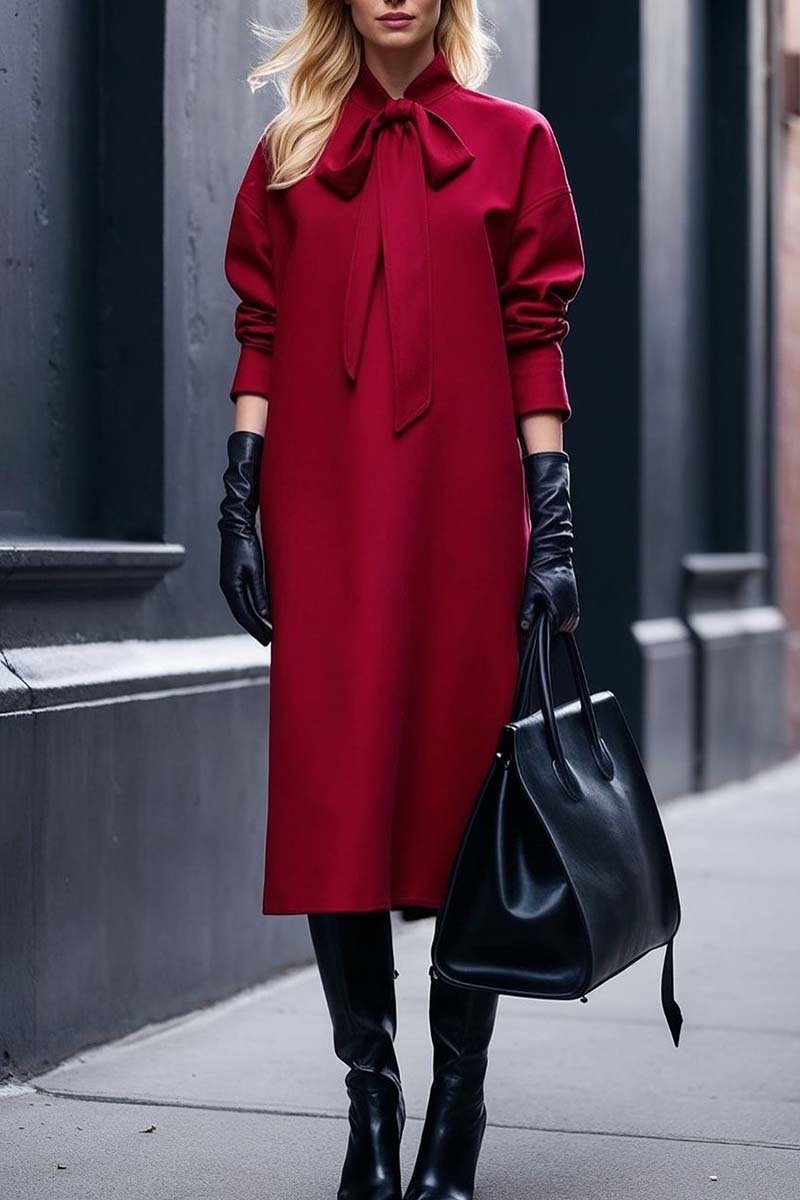 Damen Modisches Maxikleid mit elegantem Kragen und schmeichelndem Schnitt ModeGeist