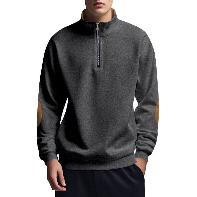 Herren sportlicher Pullover mit Stehkragen und Reißverschluss ModeGeist