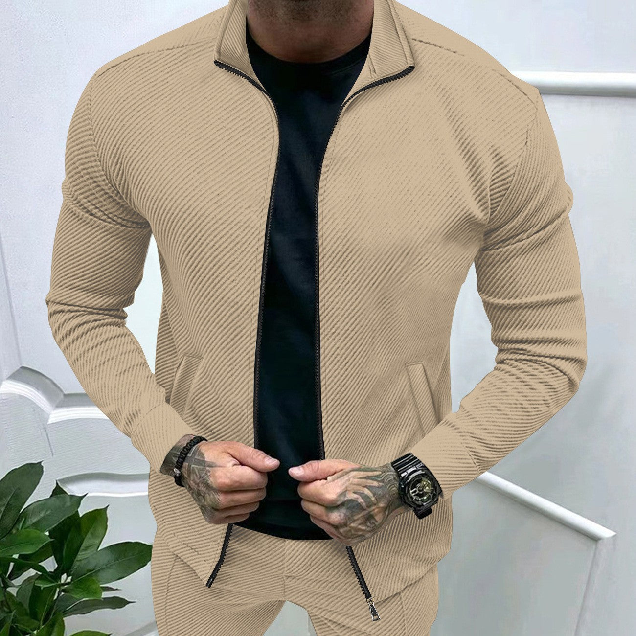 Herren sportliche Jacke mit strukturiertem Design ModeGeist