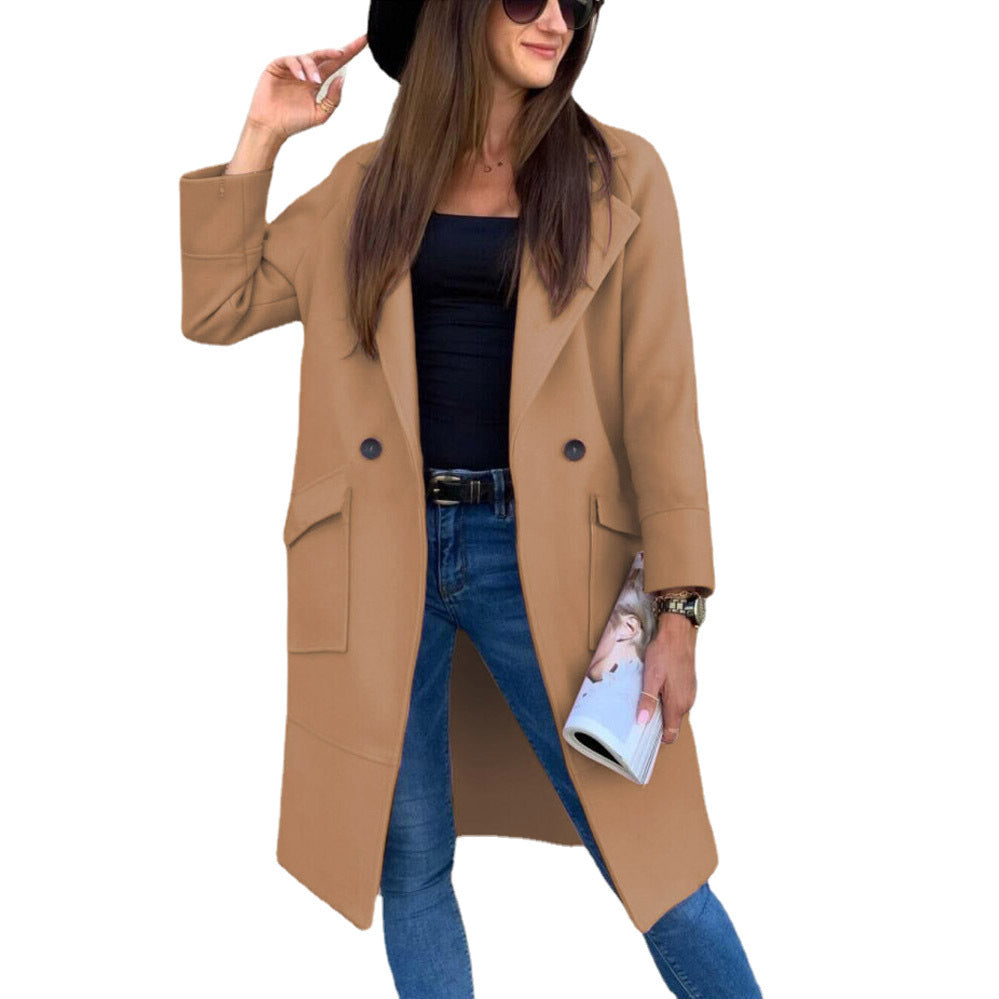 Damen lässiger Oversized-Mantel mit modernen Taschen und elegantem Revers ModeGeist