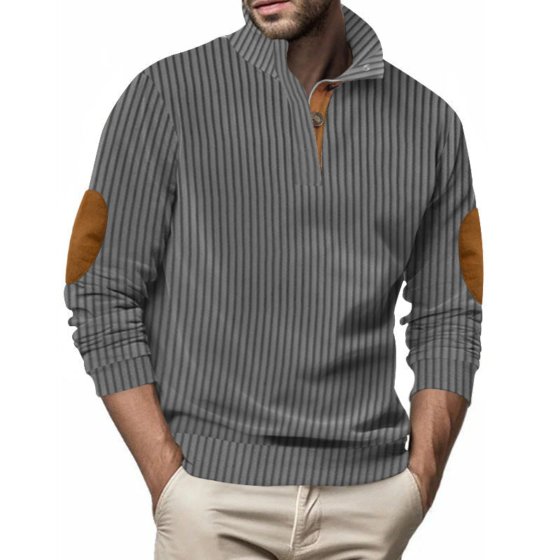 Herren Stepppullover mit strukturiertem Design und Kontrast-Patches ModeGeist