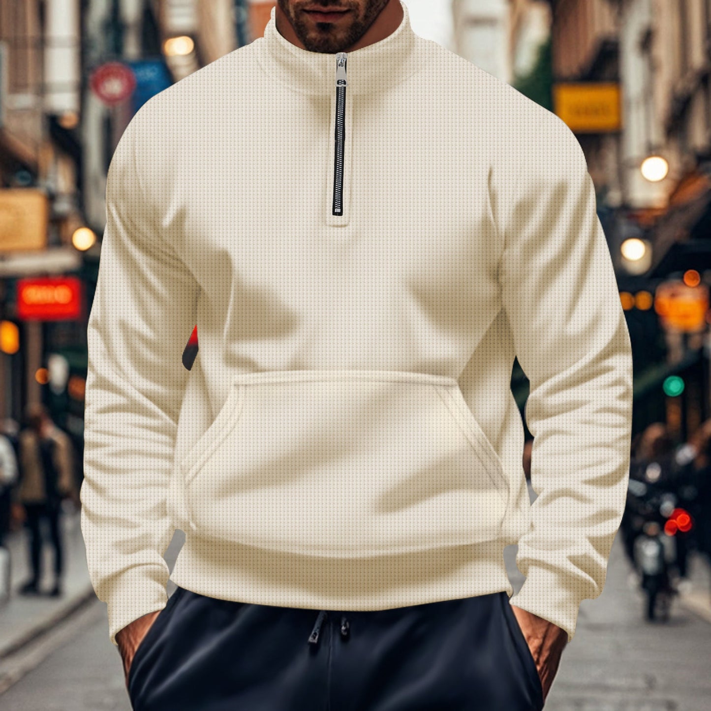 Herren sportlicher Hoodie mit Reißverschluss und praktischen Taschen ModeGeist