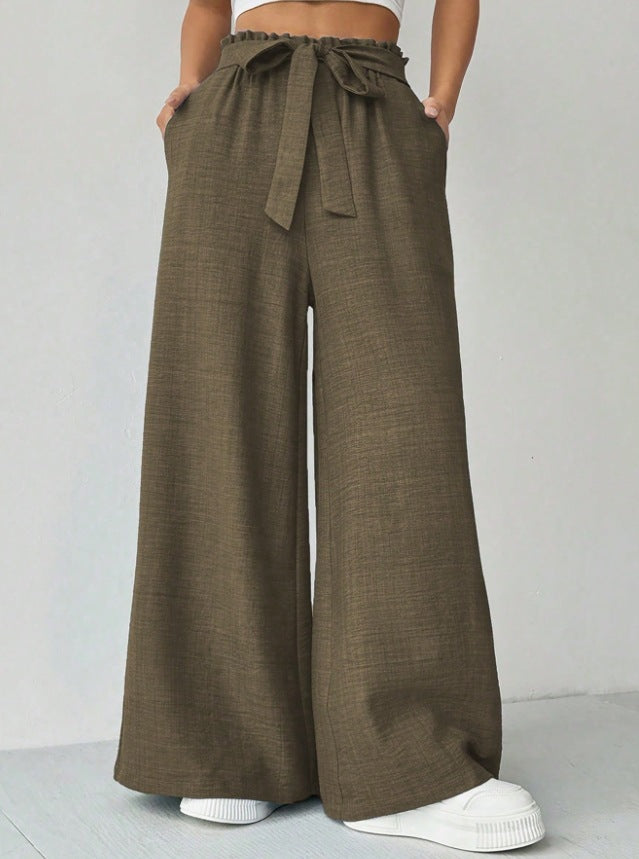 Damen Weit geschnittene Hosen mit verstellbarem Bund ModeGeist