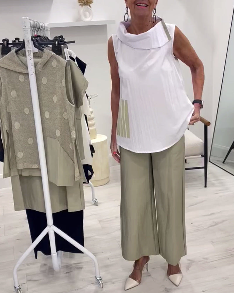Elegante Damenbluse mit asymmetrischem Kragen und modernem Design von MODEGEIST