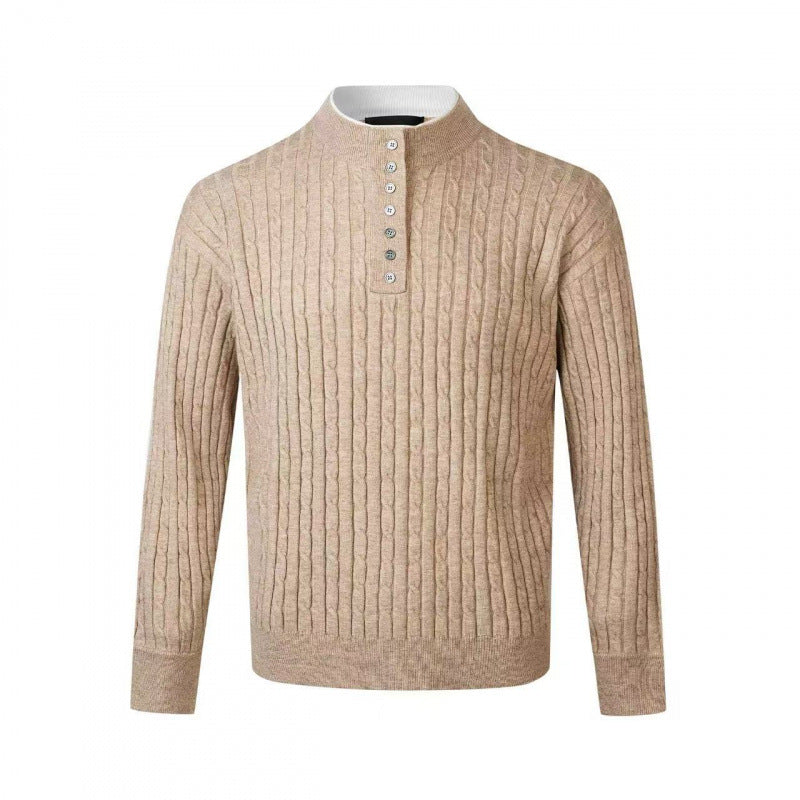 Herren Feinstrickpullover mit dekorativen Knopfdetails ModeGeist