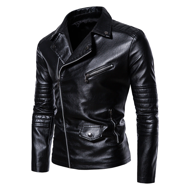 Herren stylische Bikerjacke mit asymmetrischem Reißverschluss und praktischen Taschen ModeGeist