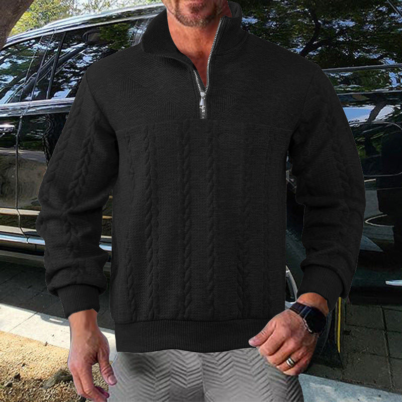 Herren Zip-Pullover mit strukturiertem Design ModeGeist