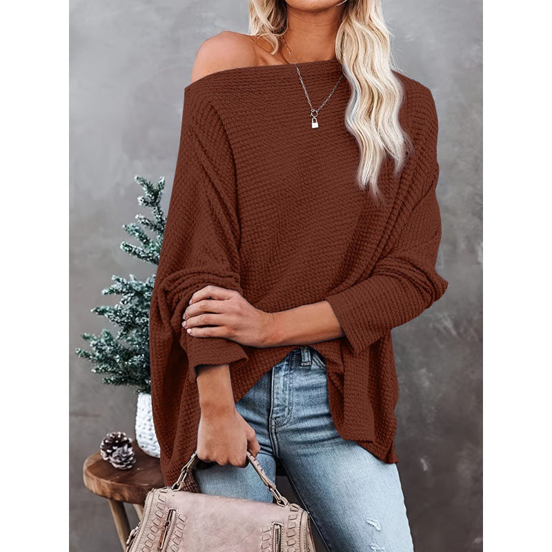 Modegeist Damen Oversized Waffelpullover